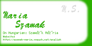 maria szamak business card